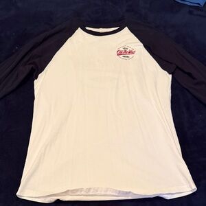 Vans Men's White/Black Raglan 3/4 Sleeve Tee - 'Off The Wall'
